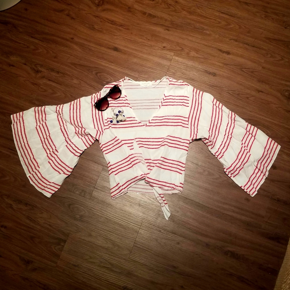 Bell Sleeve Crop Top